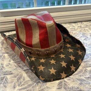 Peter Grimm Genuinel Burnt JUSTICE Red and Tan Striped Hat